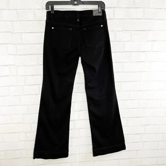 Armani Exchange Black Wide Leg Flare Medium Rise Jeans Women's Size 4 Short - Picture 4 of 10